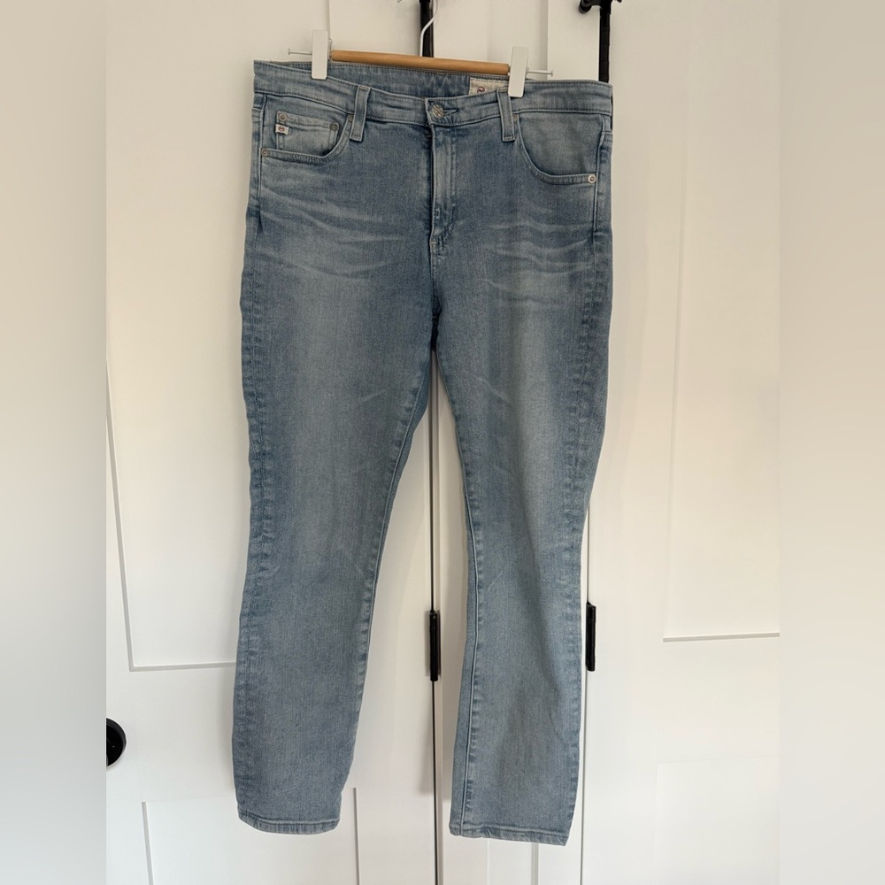 Ag Adriano Goldschmied Light Wash Skinny Crop Jeans
